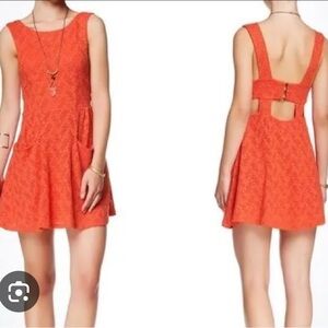 Elegant Free people Orange Sleeveless Dress